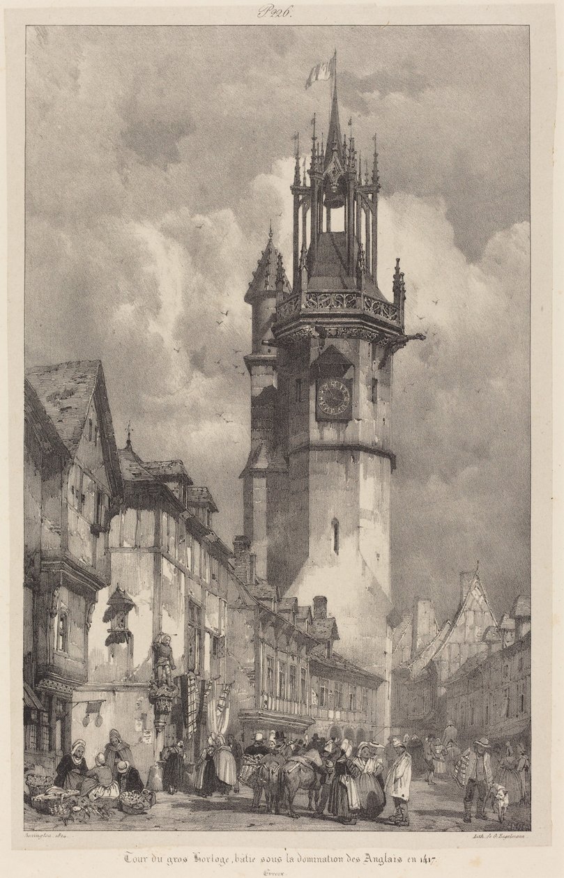 Gros-Horloge-tårnet, Évreux af Richard Parkes Bonington