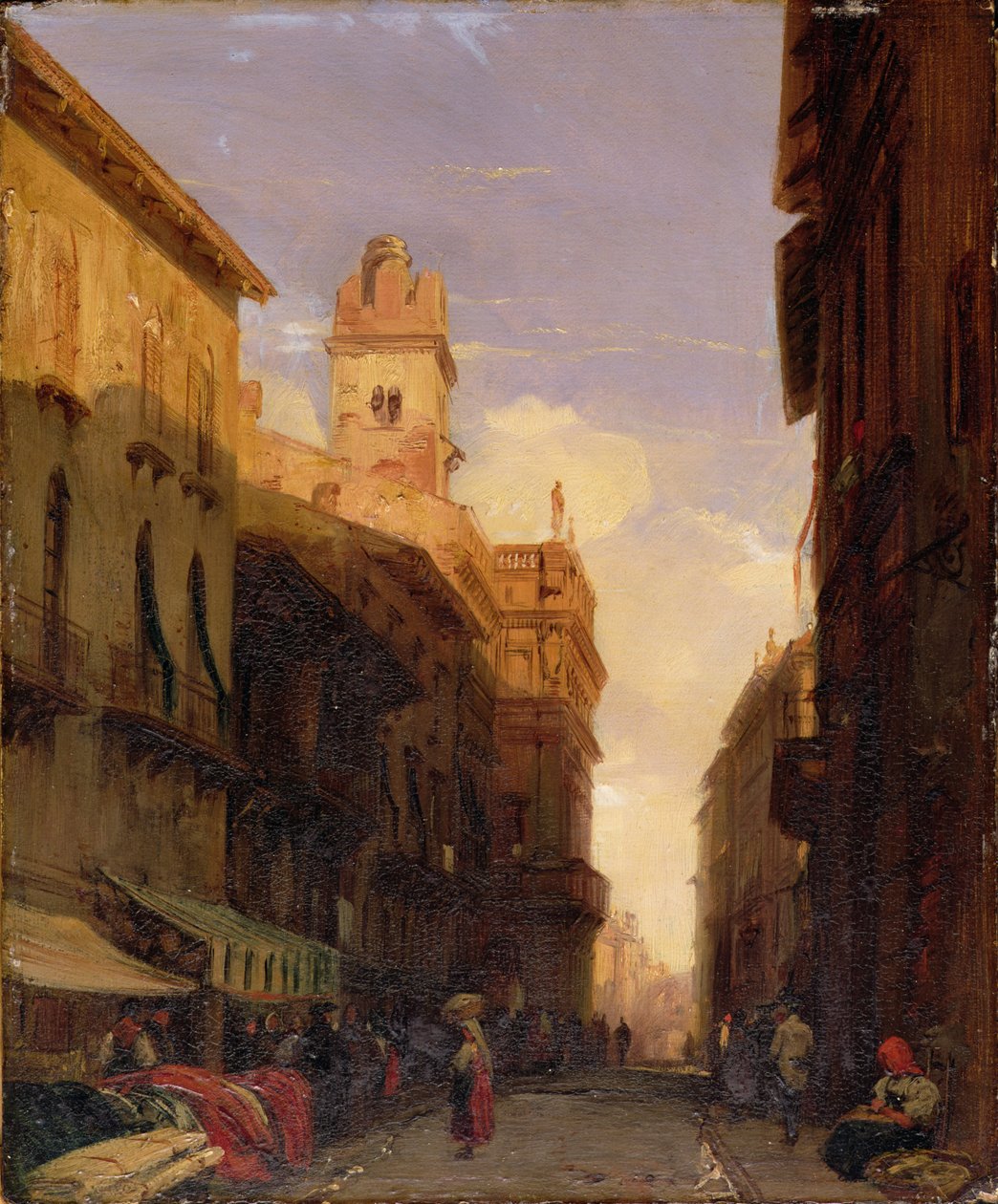 Udsigt over Prins Maffeis palads, Verona, ca. 1826-27 af Richard Parkes Bonington