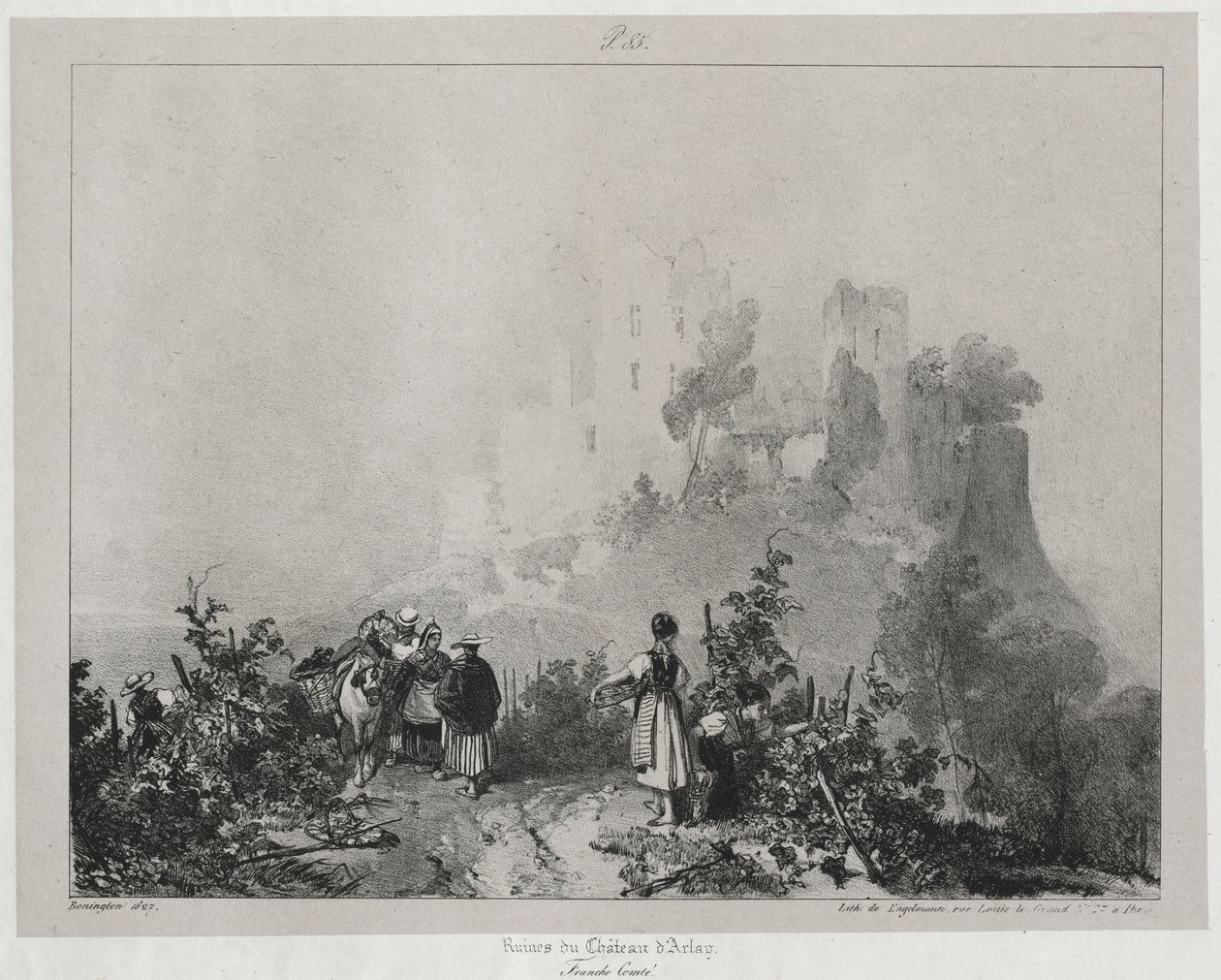 Maleriske og romantiske rejser i det gamle Frankrig, Franche-Comté..., 1825. af Richard Parkes Bonington