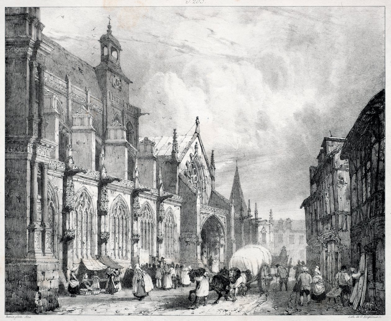 Maleriske og romantiske rejser i det gamle Frankrig, Normandiet: Saint Gervais og Saint Protais kirke i Gisors af Richard Parkes Bonington