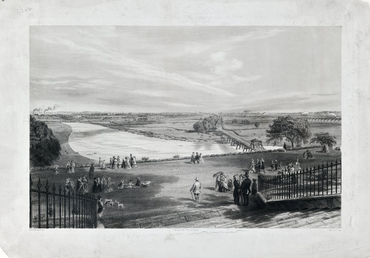 Avenham  Miller Park, ca. 1870 (tonet litografi på papir) af Richard Parminter Cuff