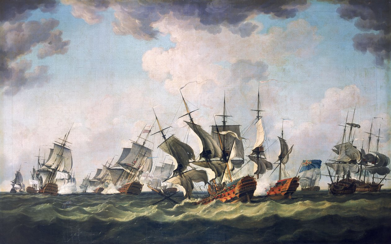 Slaget ved Quiberon-bugten, 20. november 1759 (oliemaleri) af Richard Paton