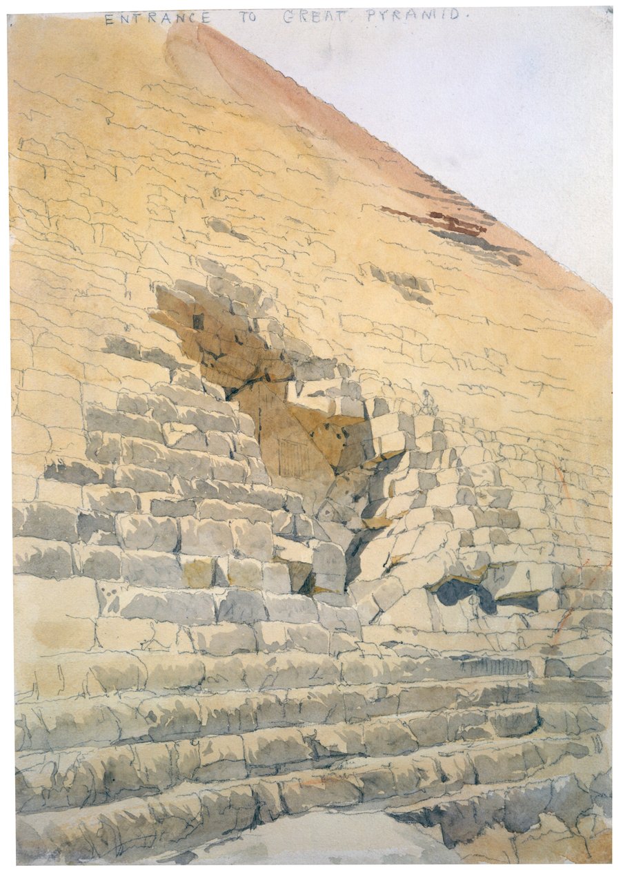 Indgang til den store pyramide, Egypten, 1800-tallet af Richard Phene Spiers