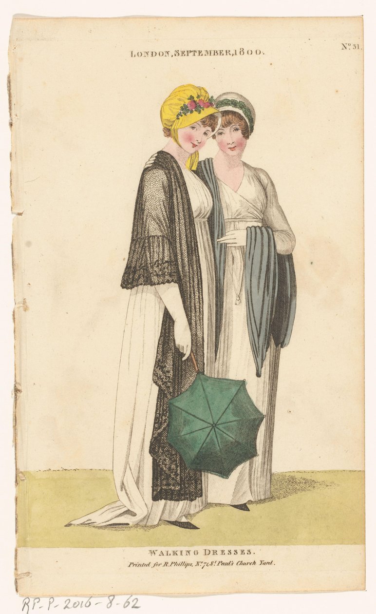 Magasin over kvindemode i London og Paris. Nr. 31: London, september, 1800: Gåkjoler af Richard Phillips