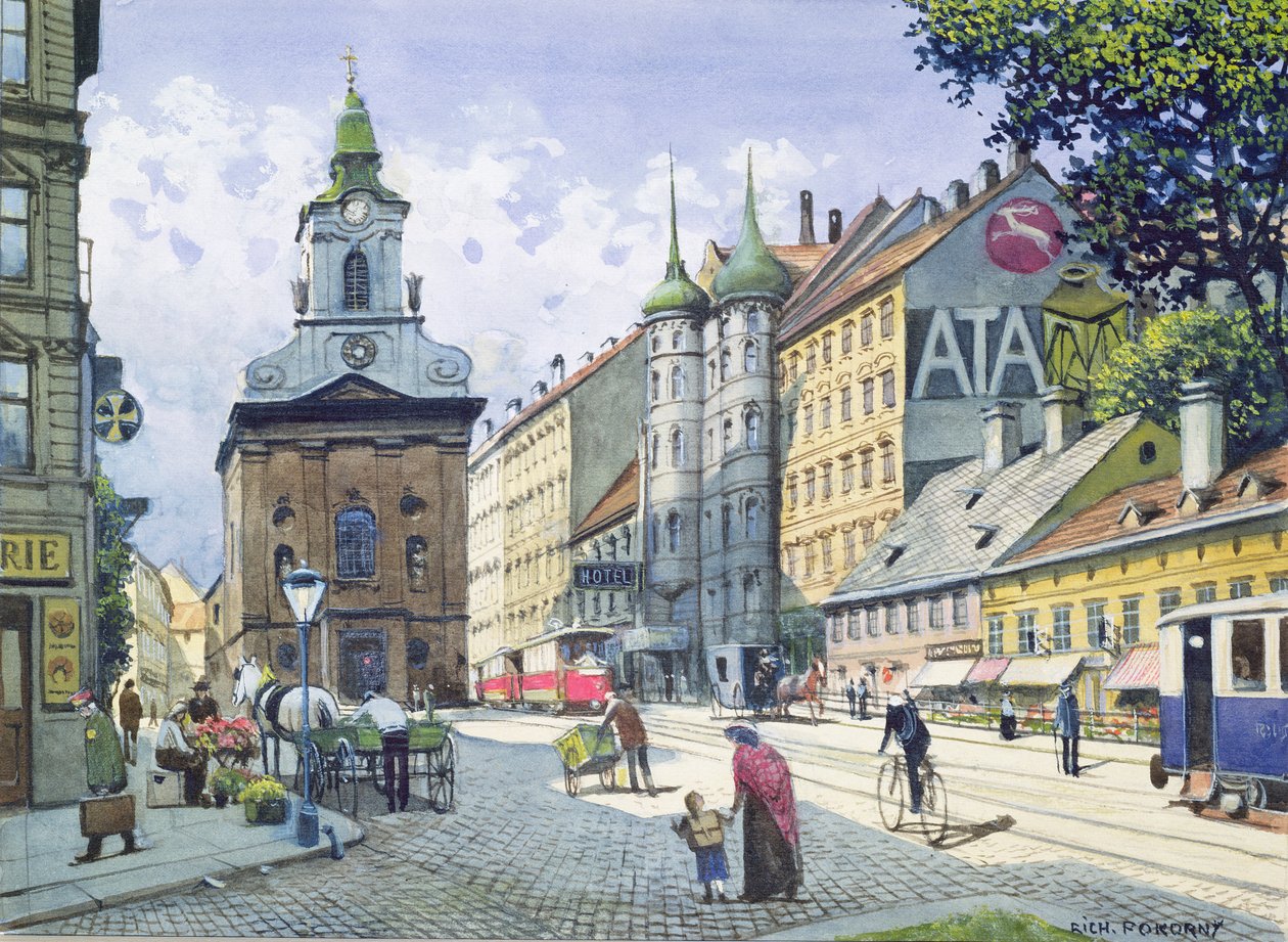 Skorstensfejerkirken, Wiedner Hauptstrasse, Wien af Richard Pokorny