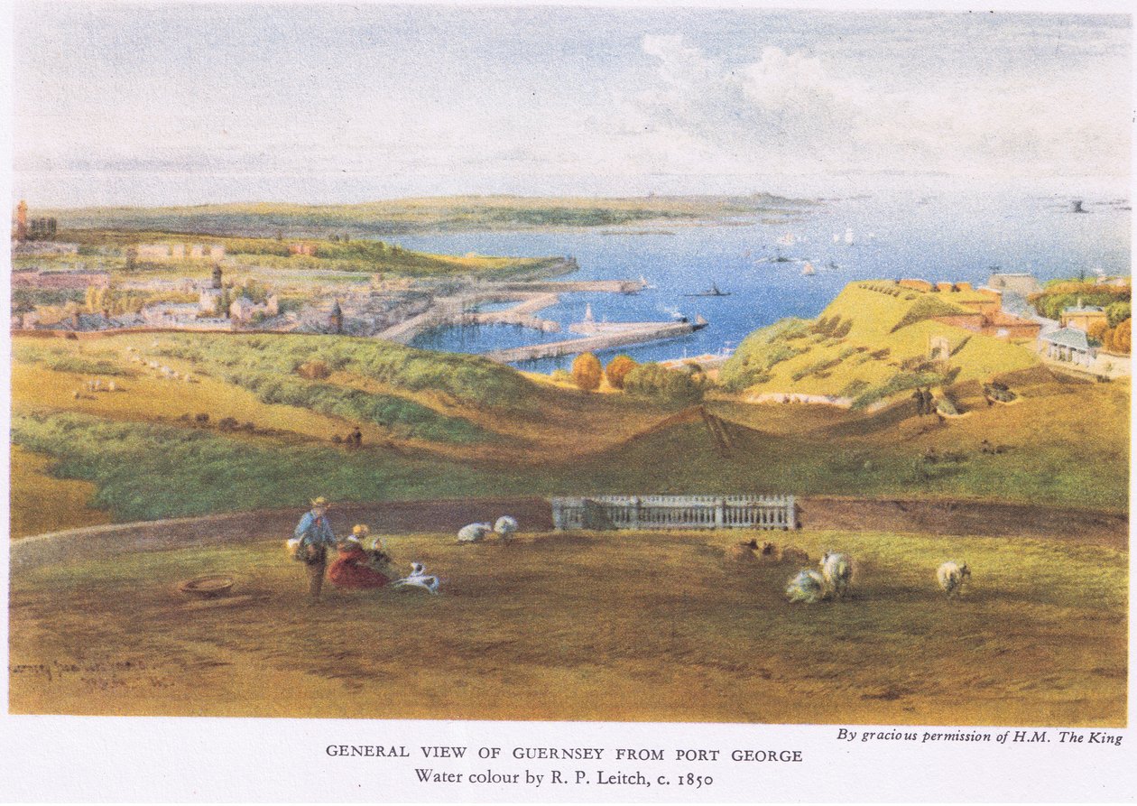 Generelt billede af Guernsey fra Port George, 1945 af Richard Principal Leitch