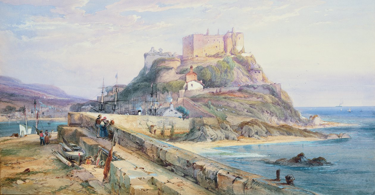 Mont Orgueil Castle, Gorey, Jersey, 1876 af Richard Principal Leitch