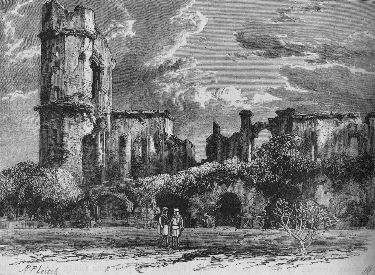 Ruinerne af residency i Lucknow, c1880 af Richard Principal Leitch