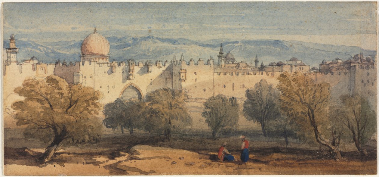 St. Stephens Gate, Jerusalem, ca. 1860. af Richard Principal Leitch