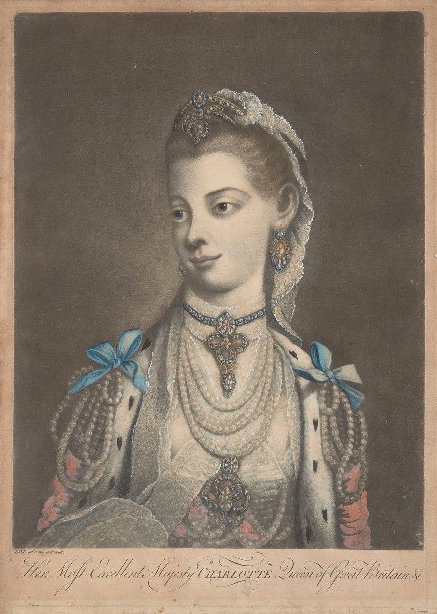 Dronning Charlotte, ca. 1762 (tryk) af Richard Purcell
