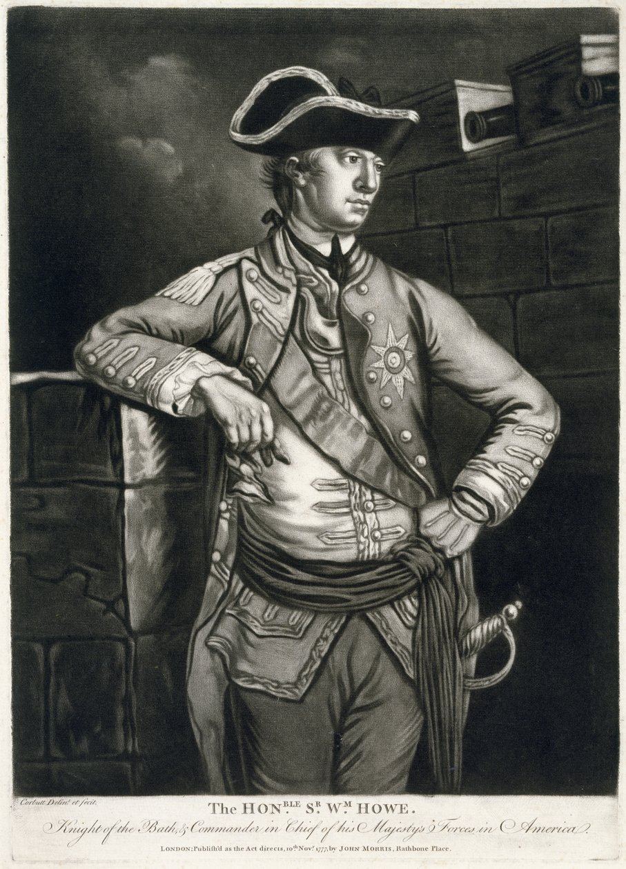 The Honble. Sr. Wm. Howe, ridder af badet og øverstbefalende for hans Majestæts styrker i Amerika af Richard Purcell