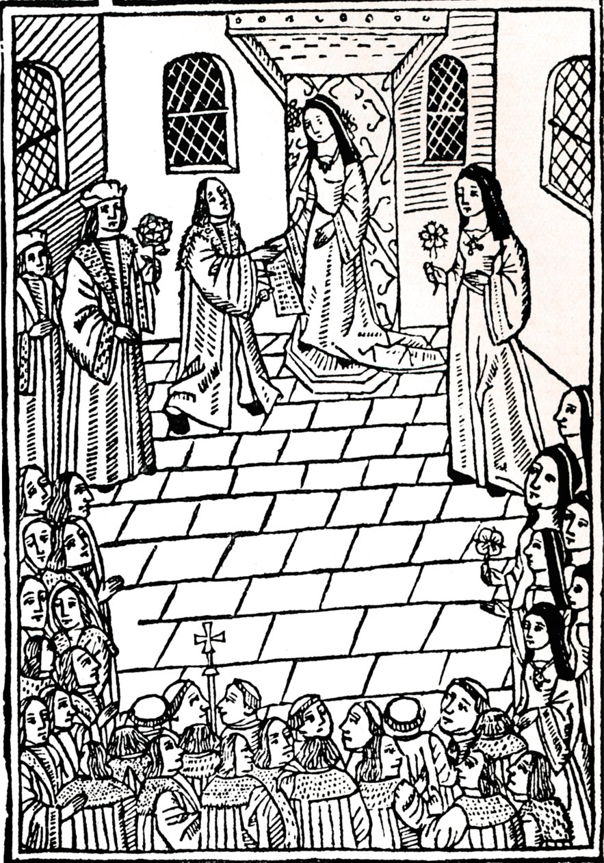 Ægteskabstraktat mellem Charles V og prinsesse Mary Tudor, c1508. af Richard Pynson