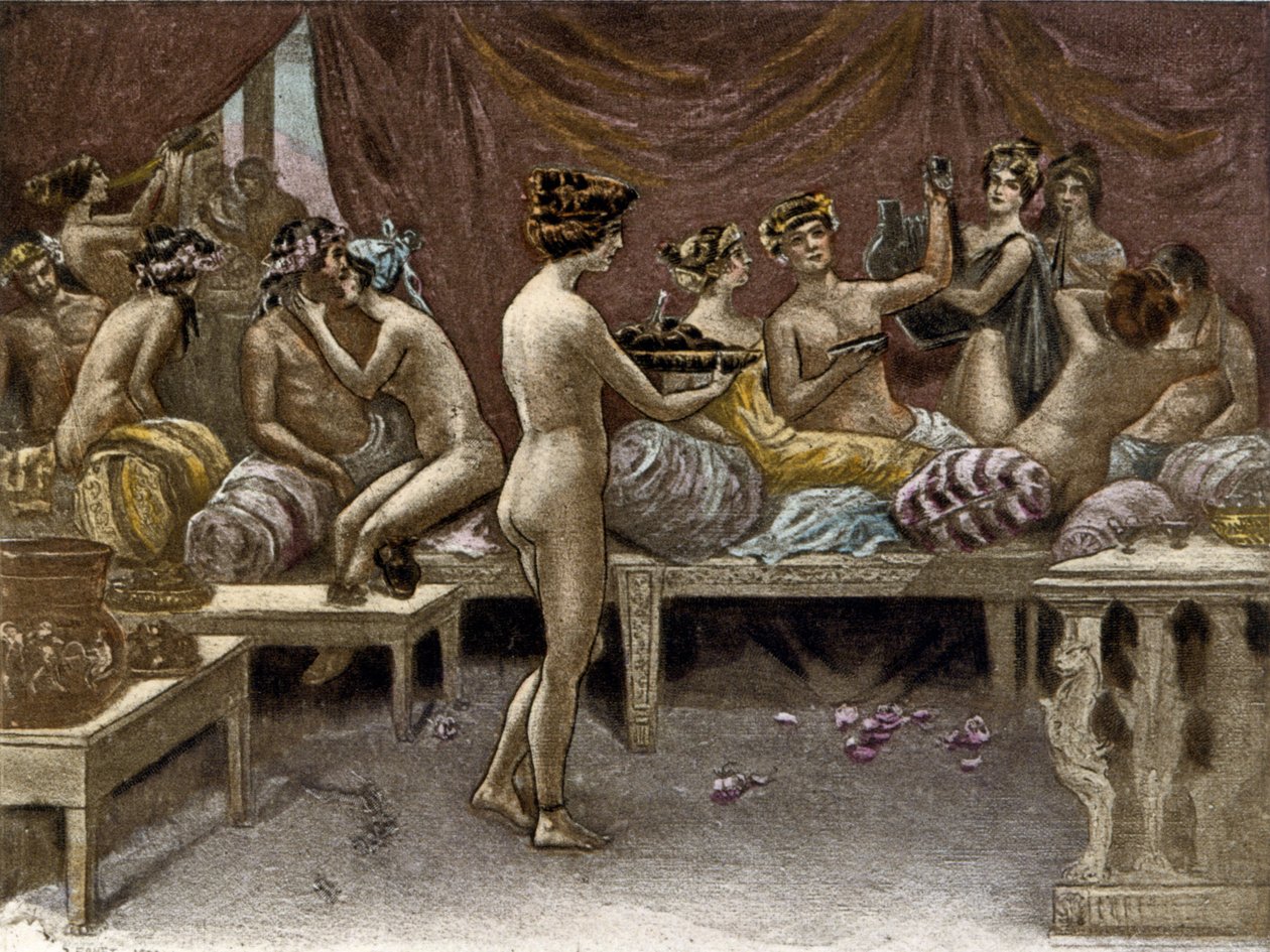 Illustration af Richard Ranft (1862 - 1931) for Lucien de Samosate (125 ca. - 192): kurtisanerne. af Richard Ranft
