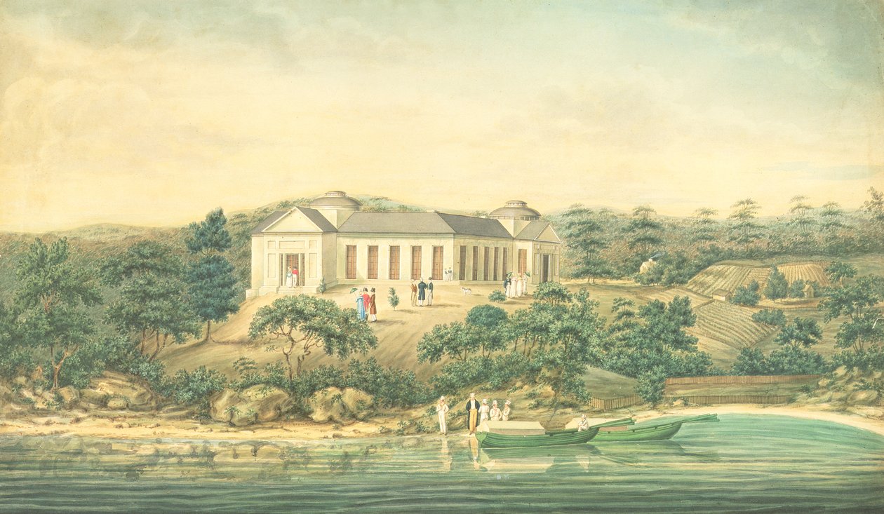Henrietta Villa, Point Piper, hjemsted for kaptajn John Piper, 1820 (wc) af Richard Read