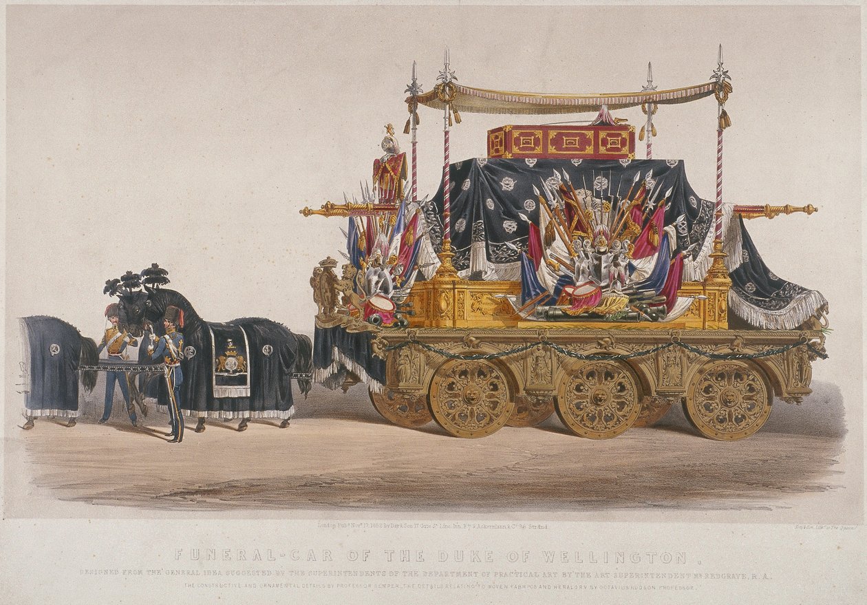 Udsigt over hertugen af Wellingtons begravelsesvogn, 1852 af Richard Redgrave