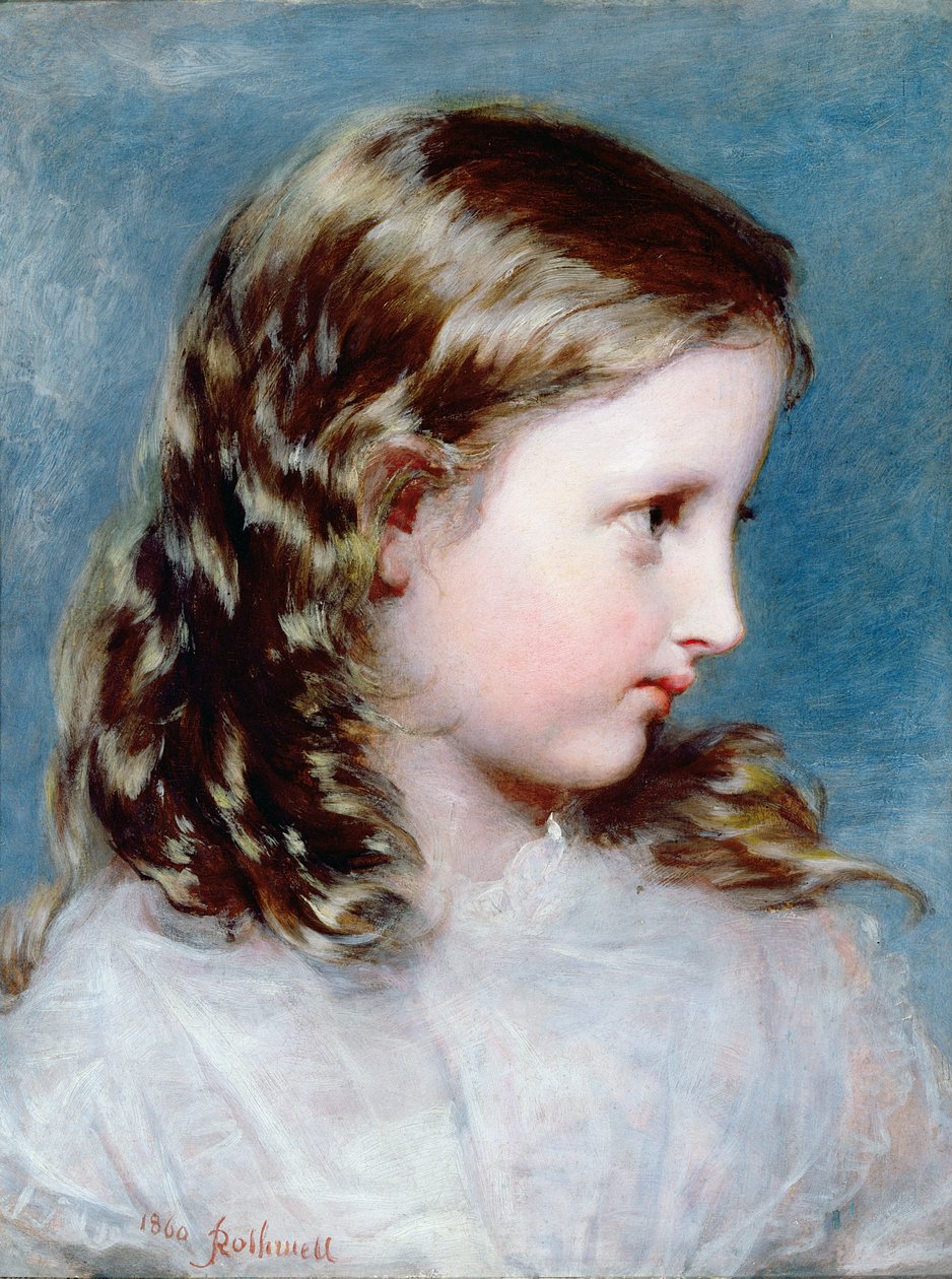 Head of a Girl, 1860 (panel) af Richard Rothwell