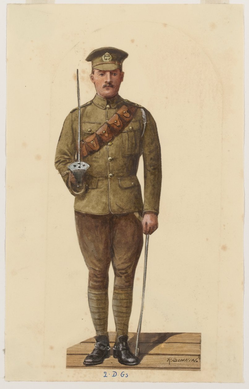 En tropper fra 2nd Dragoon Guards af Richard Simkin