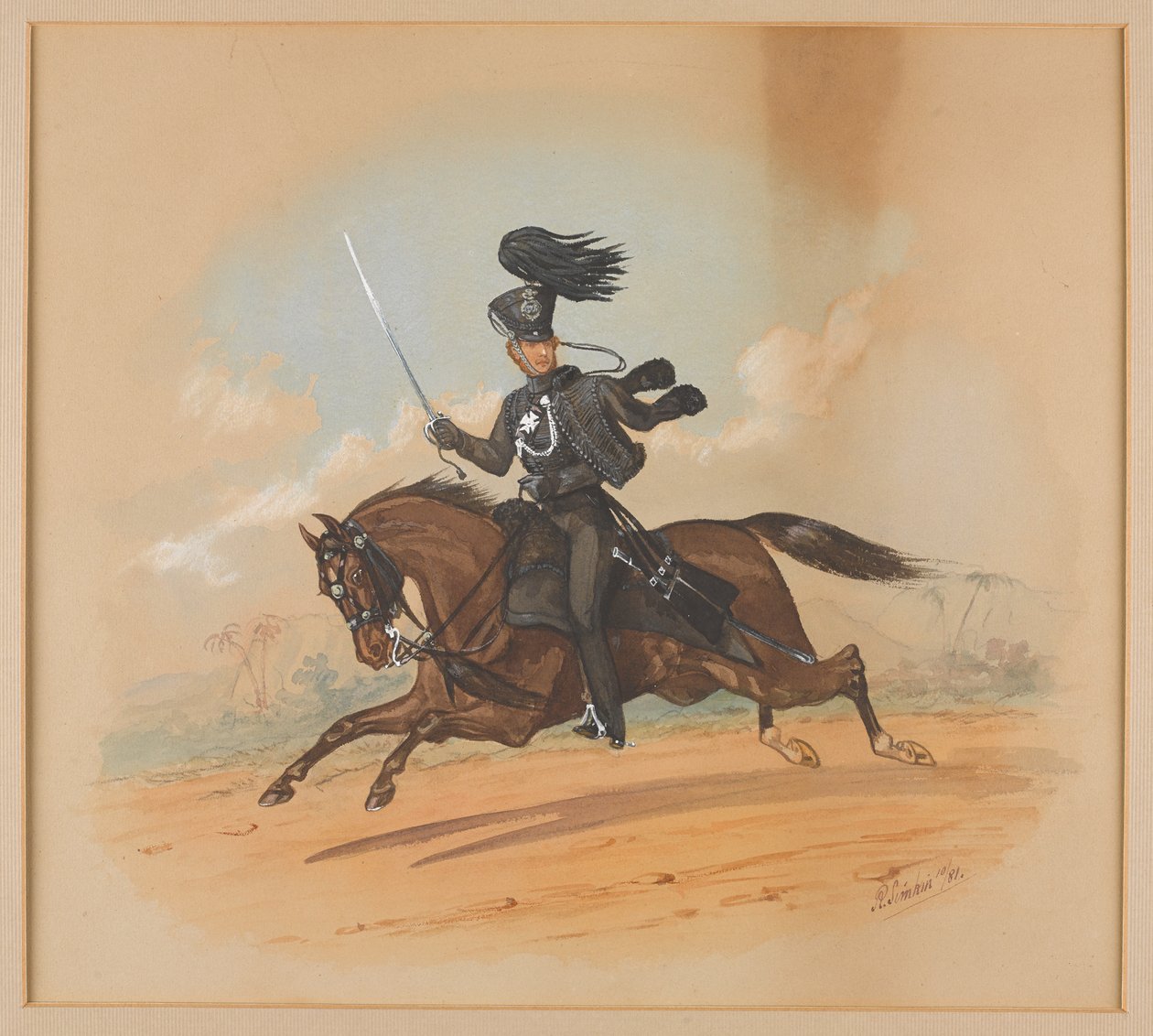 Oberstløjtnant Robert Newport Tinley fra Cape Mounted Riflemen af Richard Simkin
