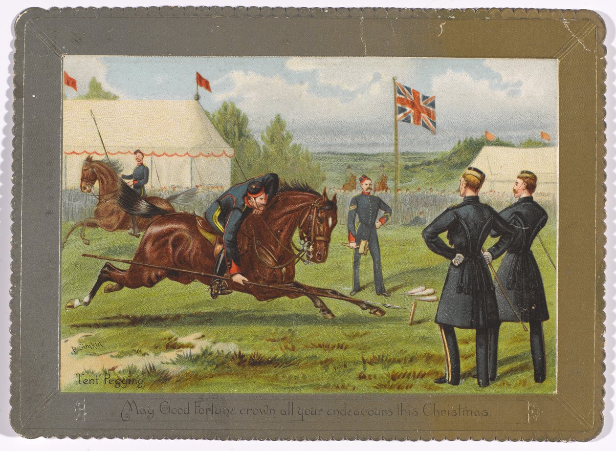 Teltfastgørelse Må Lykken krone alle dine bestræbelser denne jul?, 1890 ca. af Richard Simkin