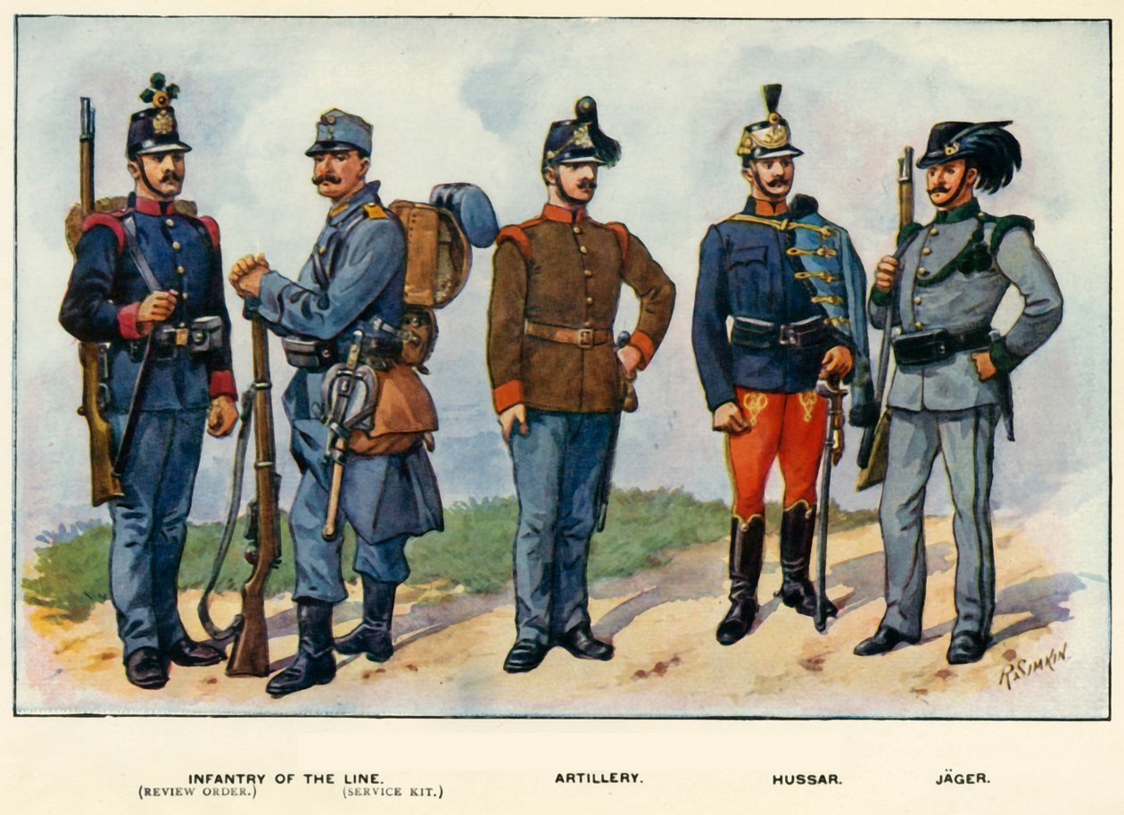 Typer af den østrig-ungarske hær, 1919. af Richard Simkin