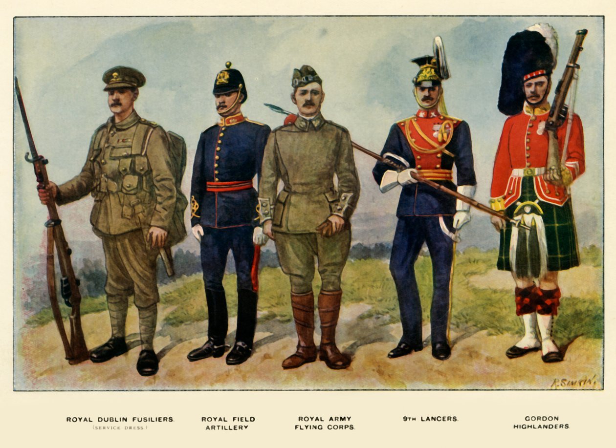 Typer af den britiske hær, 1919. af Richard Simkin
