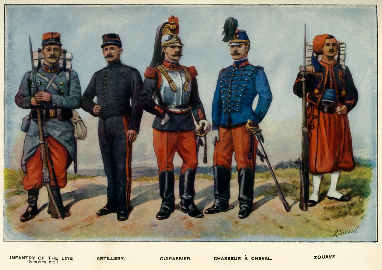 Typer af den franske hær, 1919. af Richard Simkin