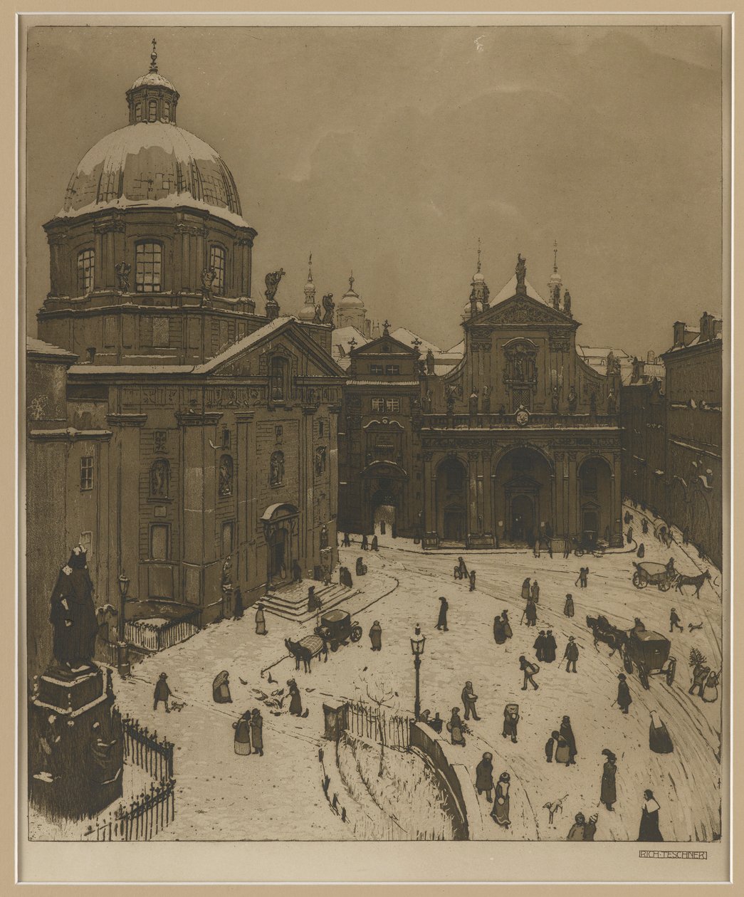 Kreuzherrenplatz i Prag af Richard Teschner