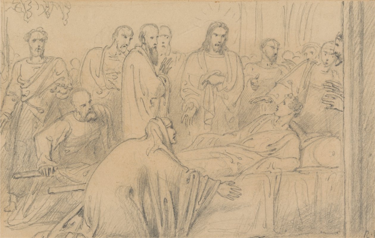 Kristus opdrager enkens søn (Luk 7:13-16) af Richard Westall