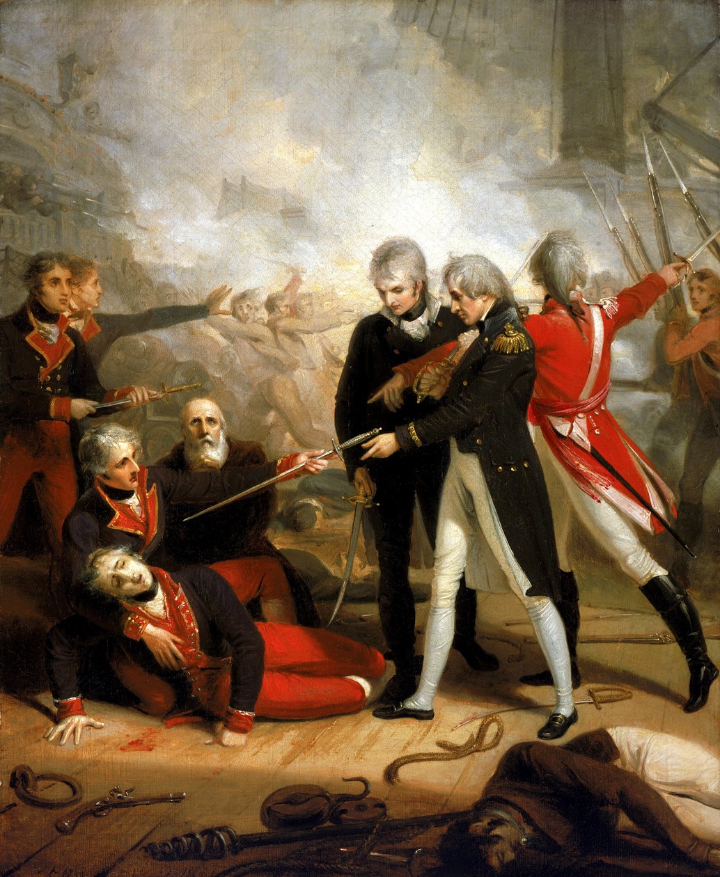 Horatio Nelson (1758-1805) modtager sværdet for overgivelsen af 