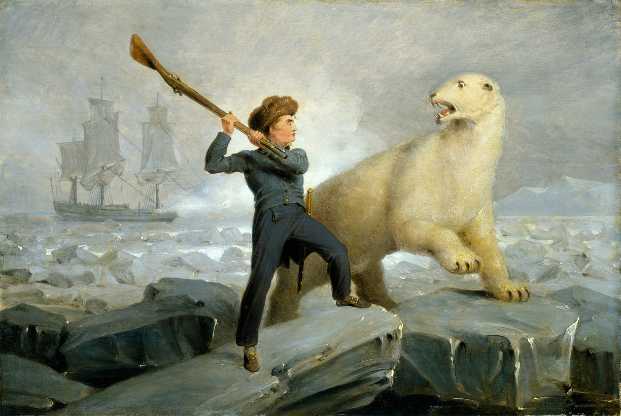 Nelson og bjørnen, ca. 1806 (olie på egetræspanel) af Richard Westall