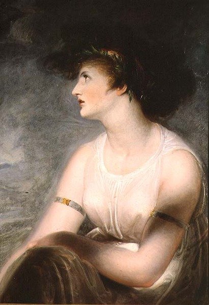Portræt af kunstnerens kone som Sappho af Richard Westall
