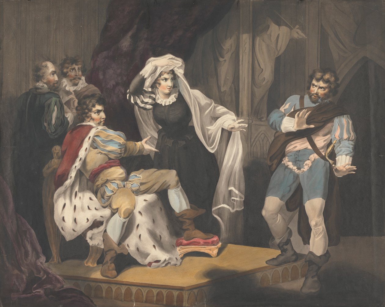 Teaterfigurer om en trone af Richard Westall