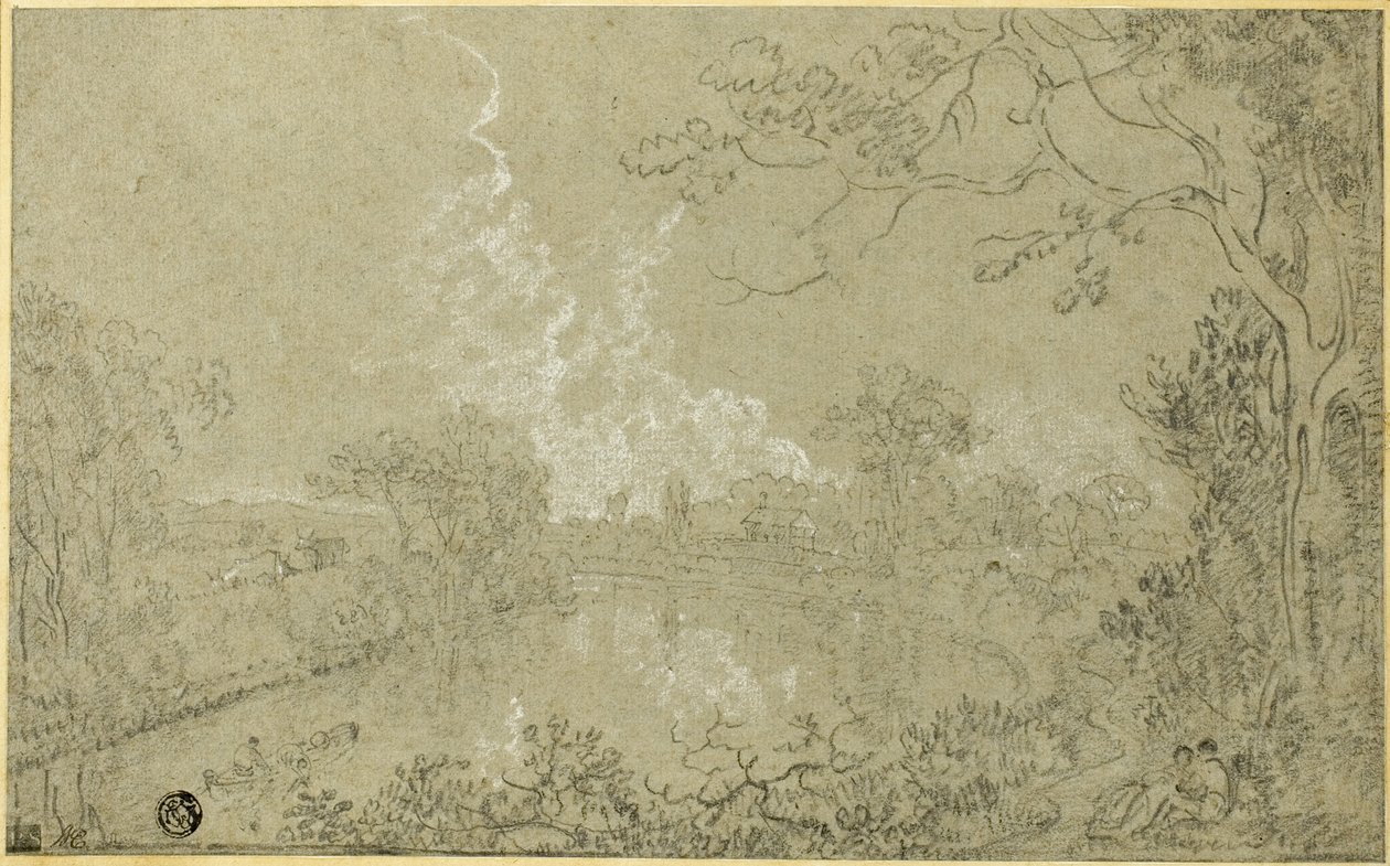 Banks of the River Dee nær Eaton Hall, Cheshire af Richard Wilson