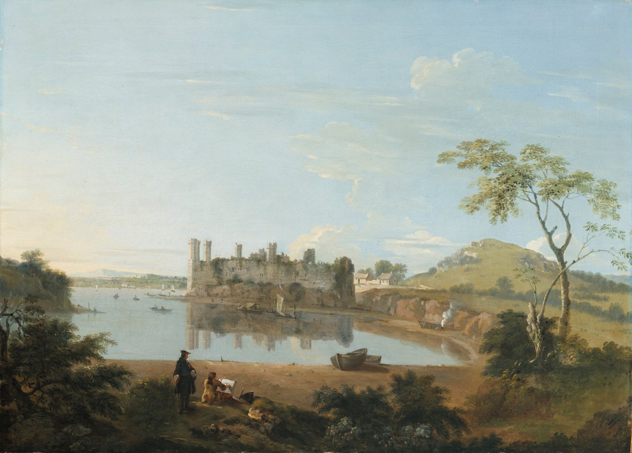 Caernarvon Castle, ca. 1744 (olie på lærred) af Richard Wilson