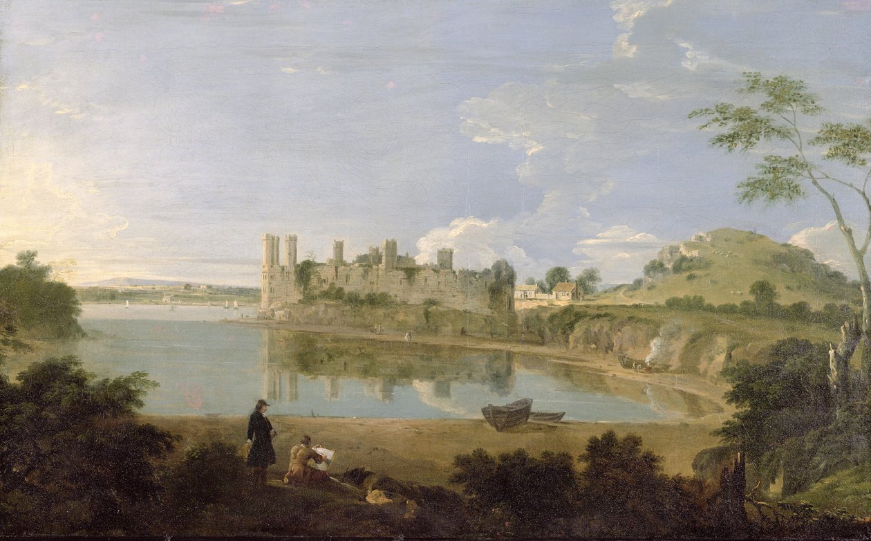 Caernarvon Castle, ca. 1745-50 (olie på lærred) af Richard Wilson