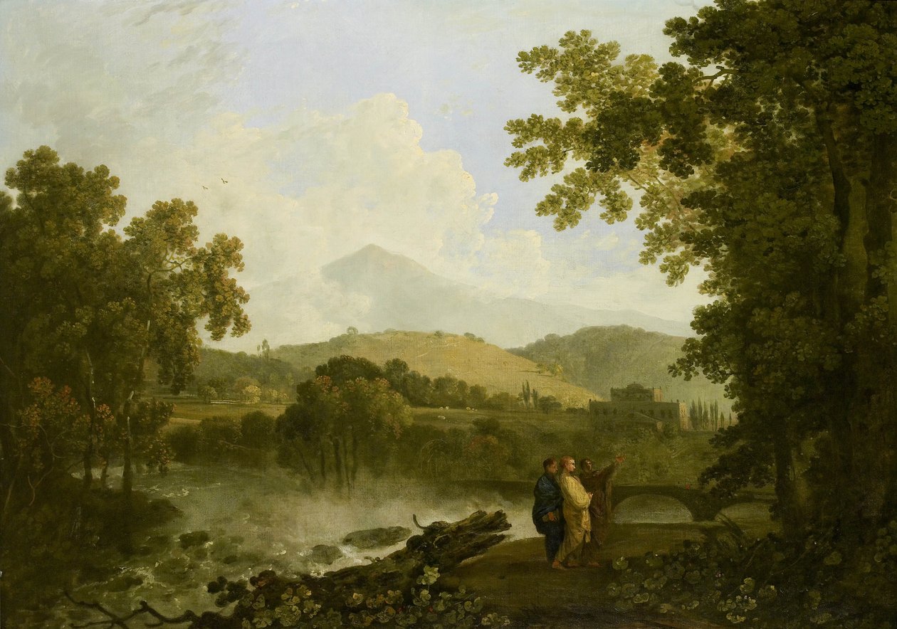 Cicero og hans venner, Atticus og Quintus, i hans villa i Arpinum af Richard Wilson