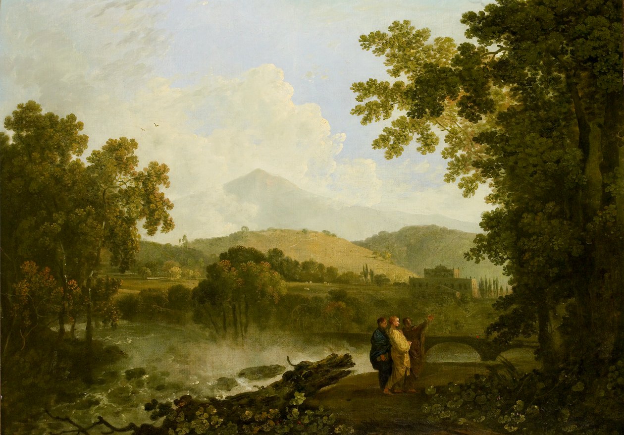 Cicero og hans to venner, Atticus og Quintus, i hans villa i Arpinum, 1769-1770 af Richard Wilson