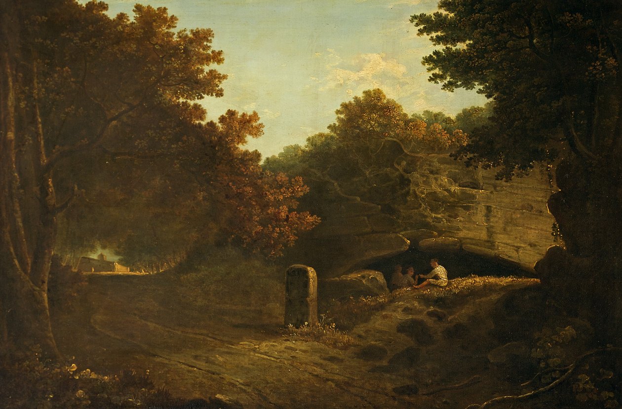 La Riccia, nær Albano, Italien 1752-57 (olie på lærred) af Richard Wilson