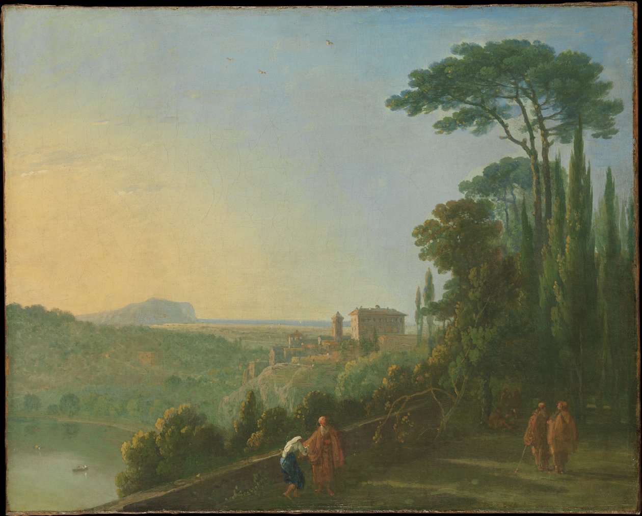Nemisøen og Genzano set fra kapucinerklosterets terrasse af Richard Wilson