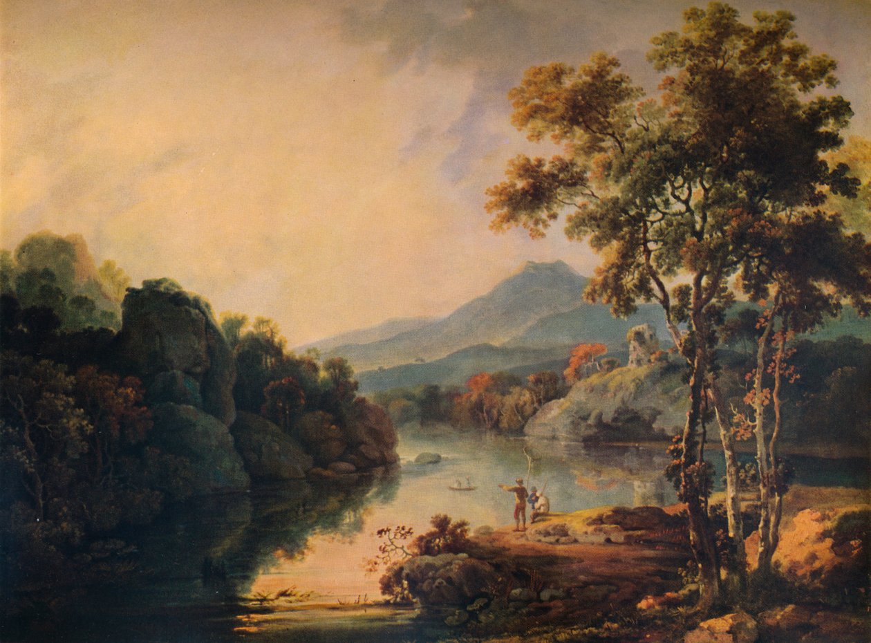 Llanberis-søen og Dolbadarn-slottet, 1766, 1938 af Richard Wilson