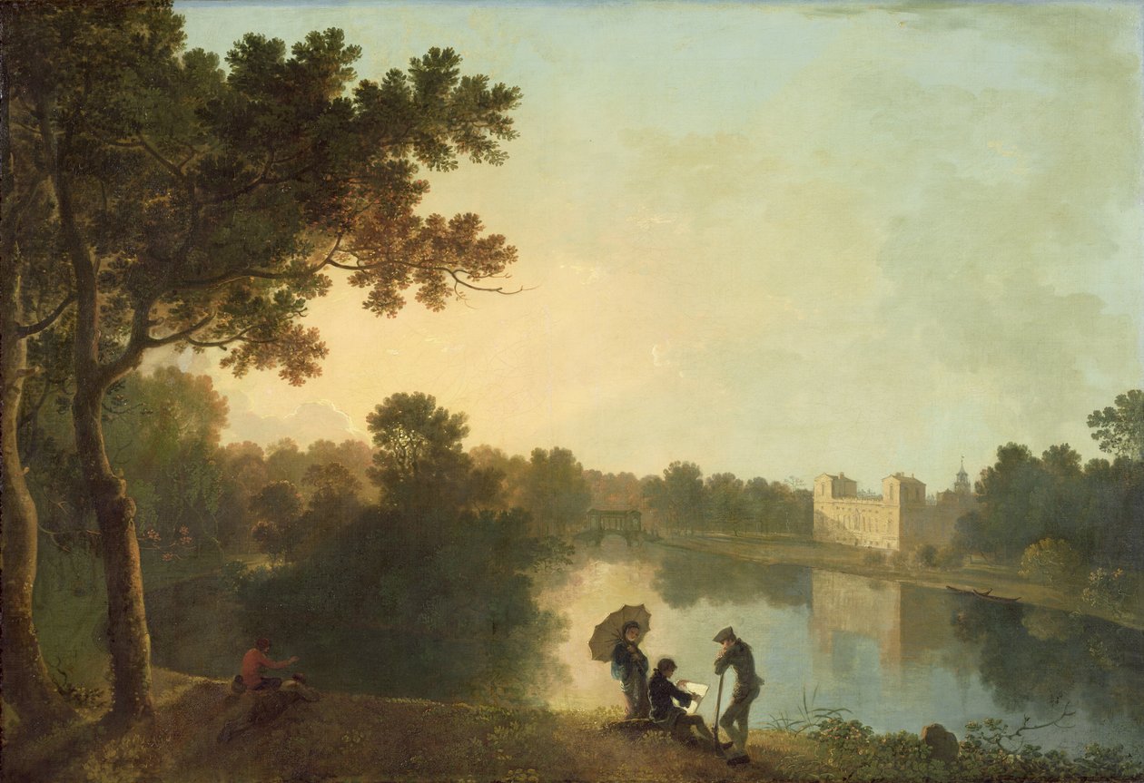 Sydøst udsigt over Wilton fra den anden side af floden af Richard Wilson