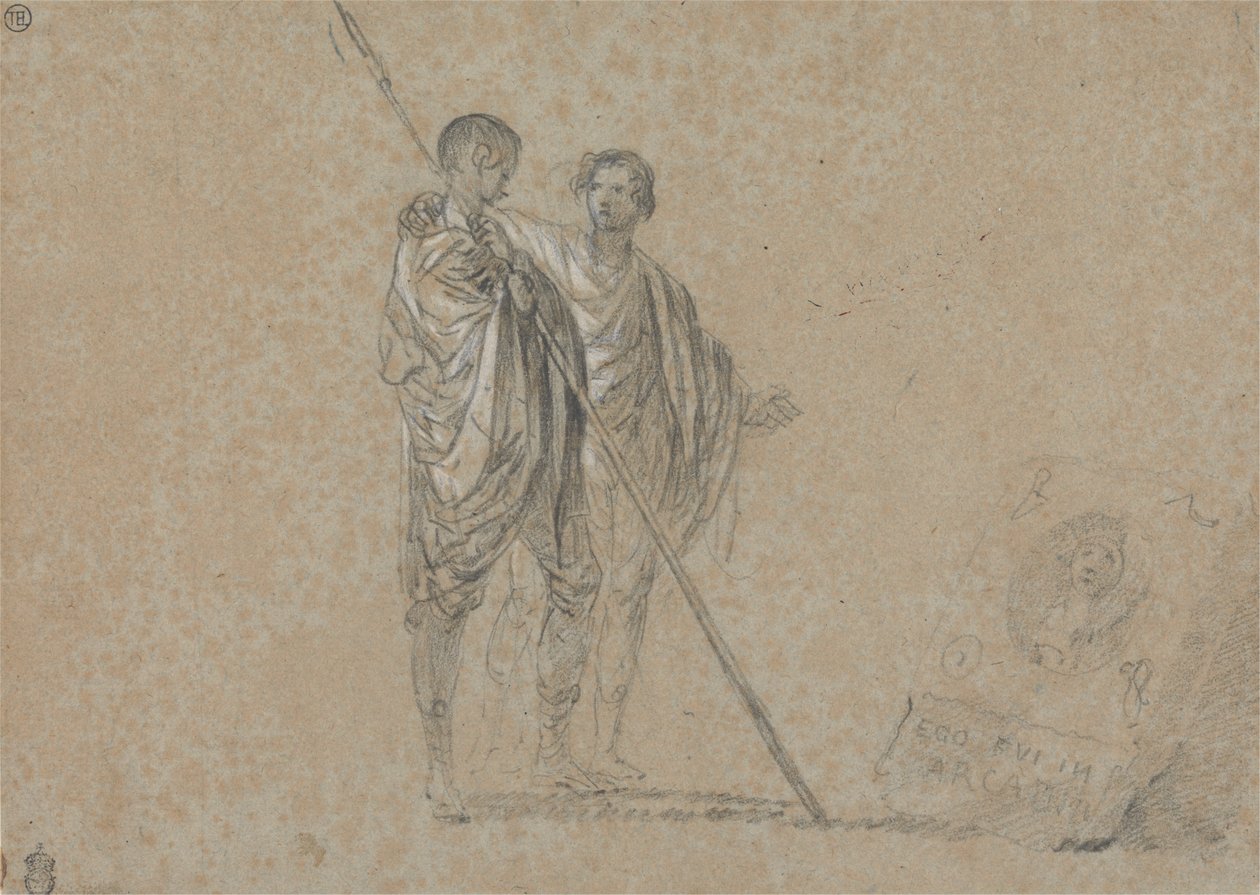 Studie af figurer for "A View of the Campagna" af Richard Wilson