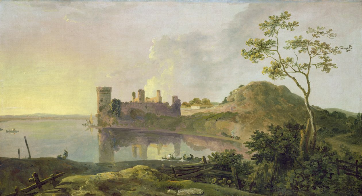 Sommeraften (Caernarvon Castle) ca. 1764-65 (olie på lærred) af Richard Wilson
