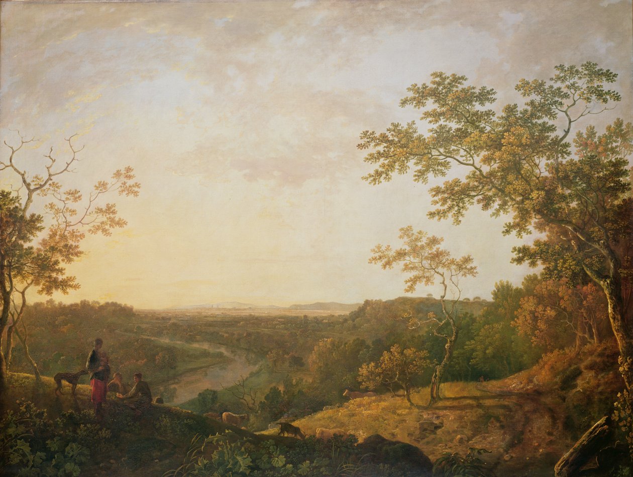 Udsigt over floden Dee, ca. 1761 (olie på lærred) af Richard Wilson