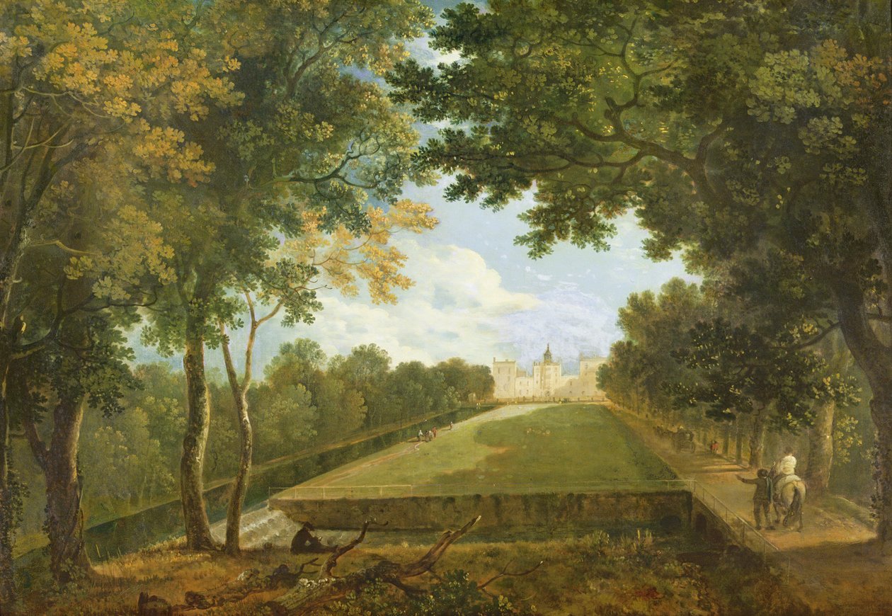Wilton House, østudsigt, der viser den gamle indgang (olie på lærred) af Richard Wilson