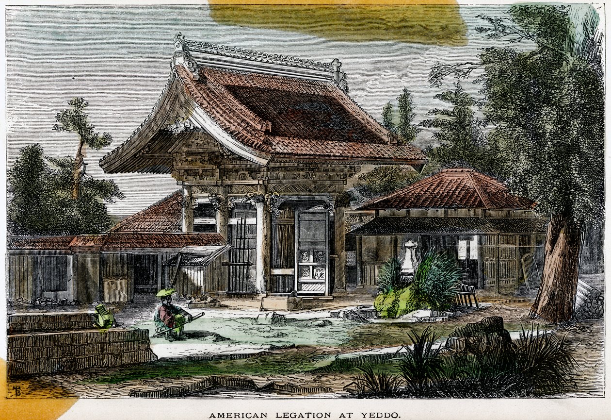 Amerikansk legation i Yeddo Edo, Japan, 1800-tallet af Richardson