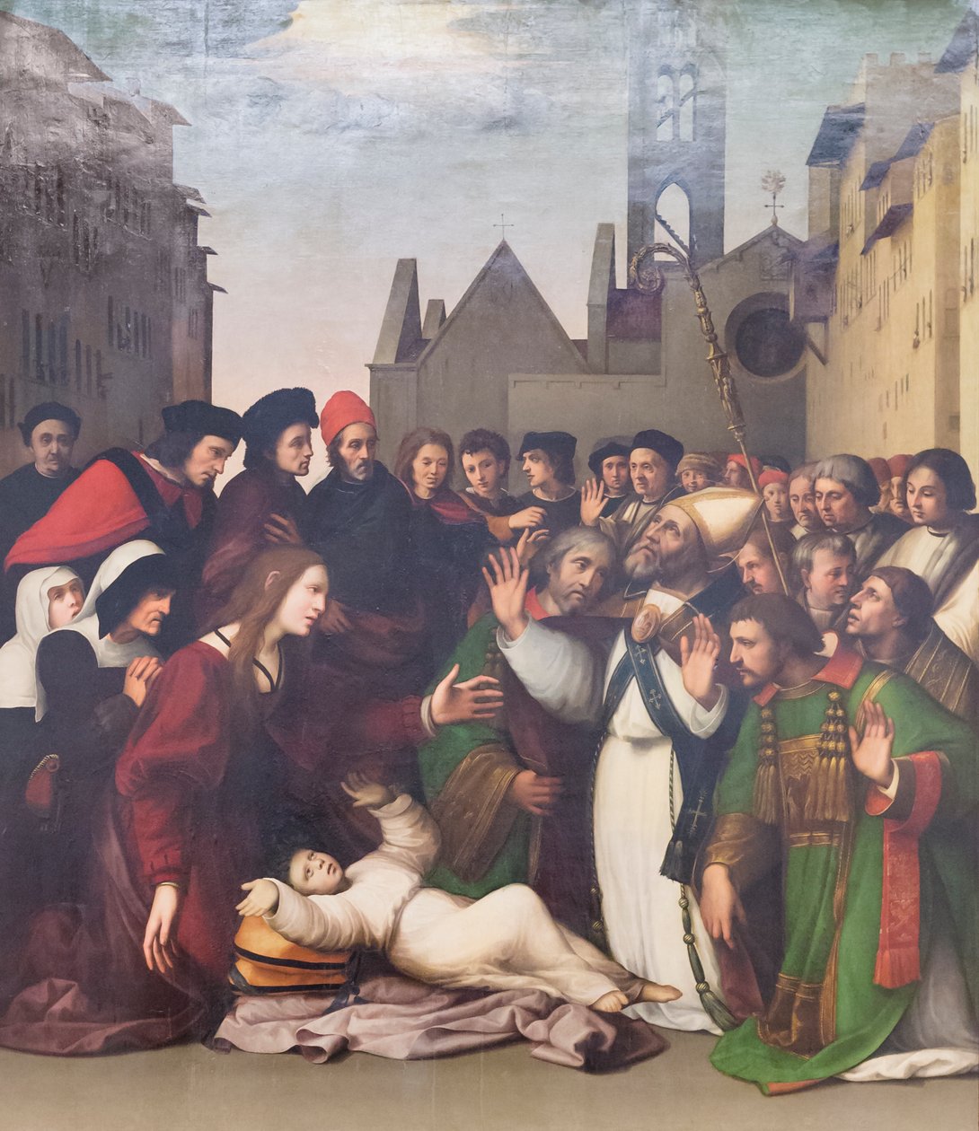 Sankt Zenobius oprejser en dreng fra de døde af Ridolfo Ghirlandaio