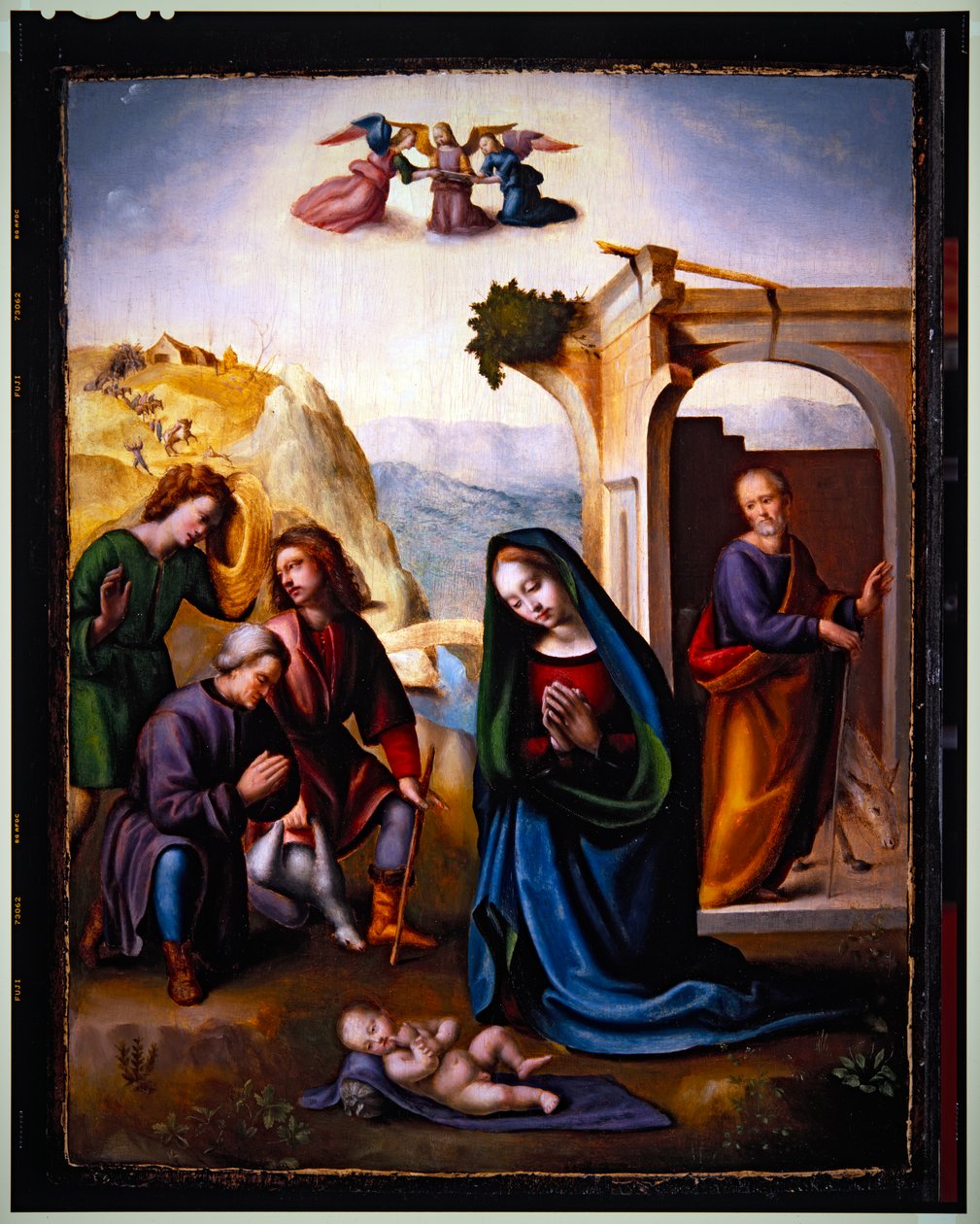 Hyrdernes tilbedelse (olie på panel) af Ridolfo Il (1483 1561) Ghirlandaio