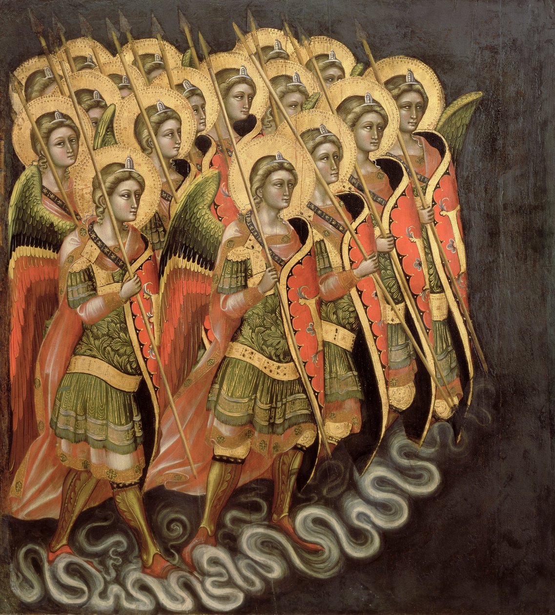 The Heavenly Militia, ca. 1348-54 (tempera på panel) af Ridolfo di Arpo Guariento