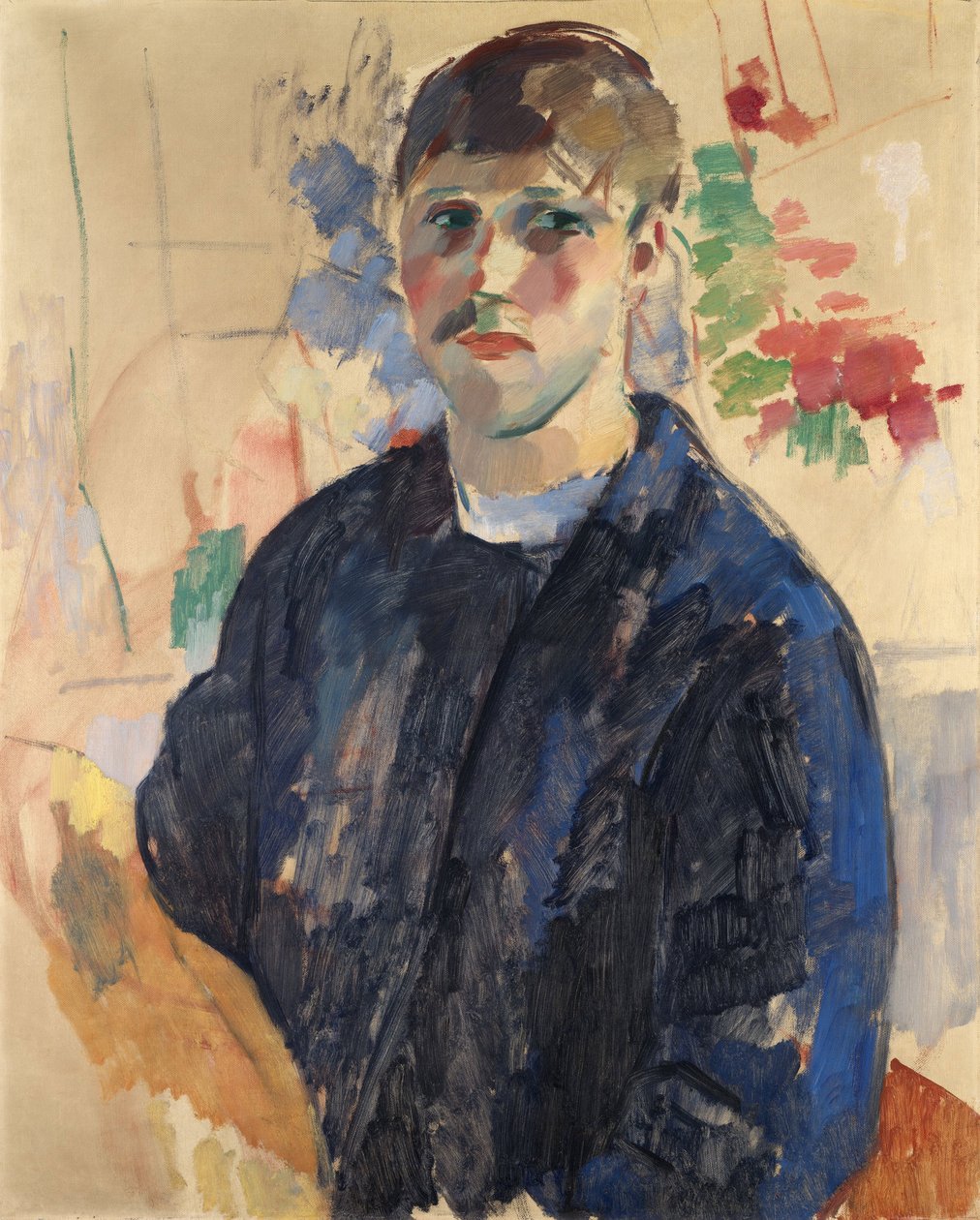 Selvportræt med blå bluse - Selvportræt med blå bluse, af Wouters, Rik (1882-1916). olie på lærred af Rik Wouters